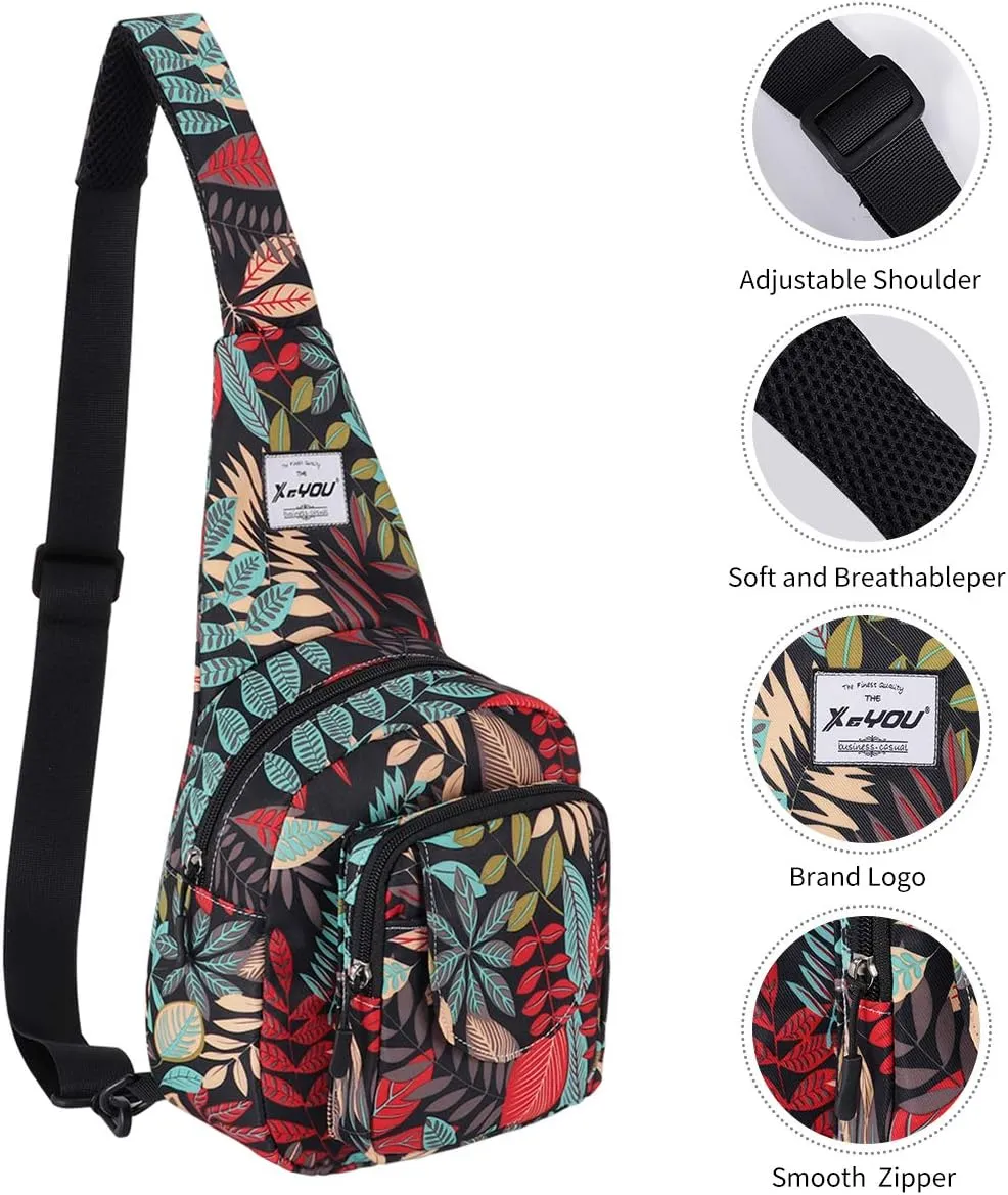 XEYOU Small Sling Bag - Lightweight One Strap Backpack Hiking Crossbody Chest Bag - Unisex Shoulder Daypack