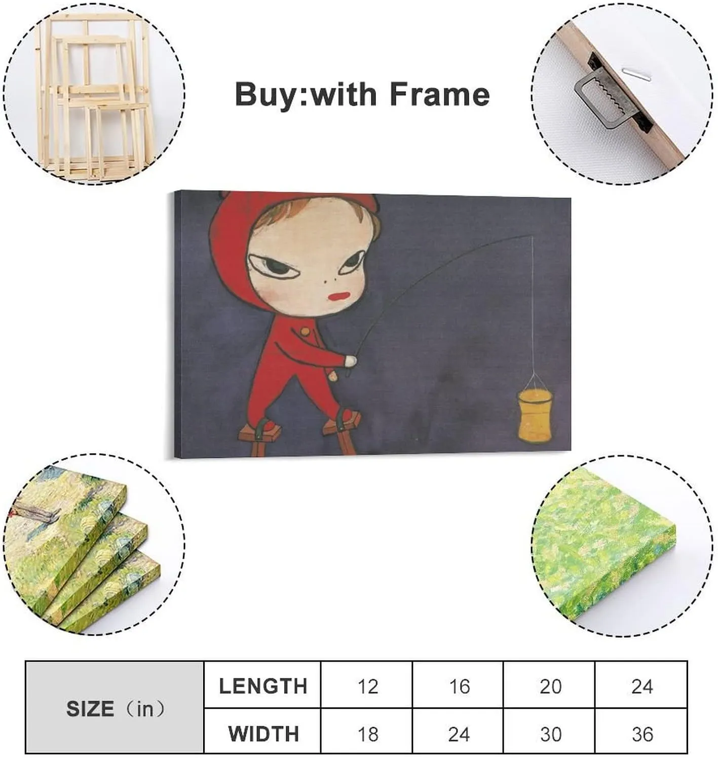XINLI Yoshitomo Nara Contracted Posters for Room Aesthetic Contracted Artworks Picture Print Poster Wall Art Painting Canvas Gift Decor Home Posters Decorative 12x18inch(30x45cm)