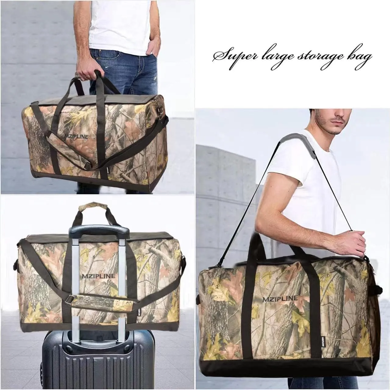 XXL Extra Large Duffle Bag-Smell Proof-130L Foldable Big Capacity Travel Duffel Bag Large Sport Gym Overnight Weekender Bag With Carbon Lining
