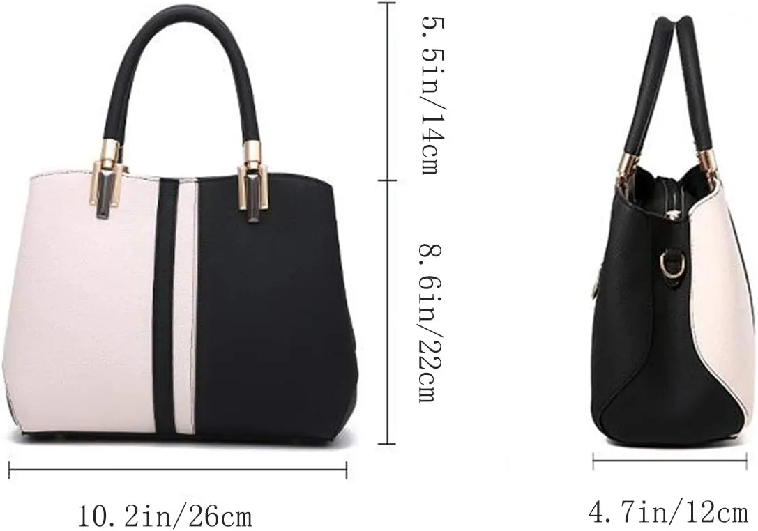 YAQUNICER Women PU Leather Handbags Tote Shoulder Bags Top Satchel Purses