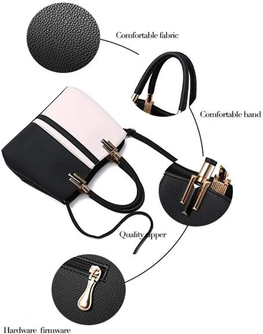 YAQUNICER Women PU Leather Handbags Tote Shoulder Bags Top Satchel Purses