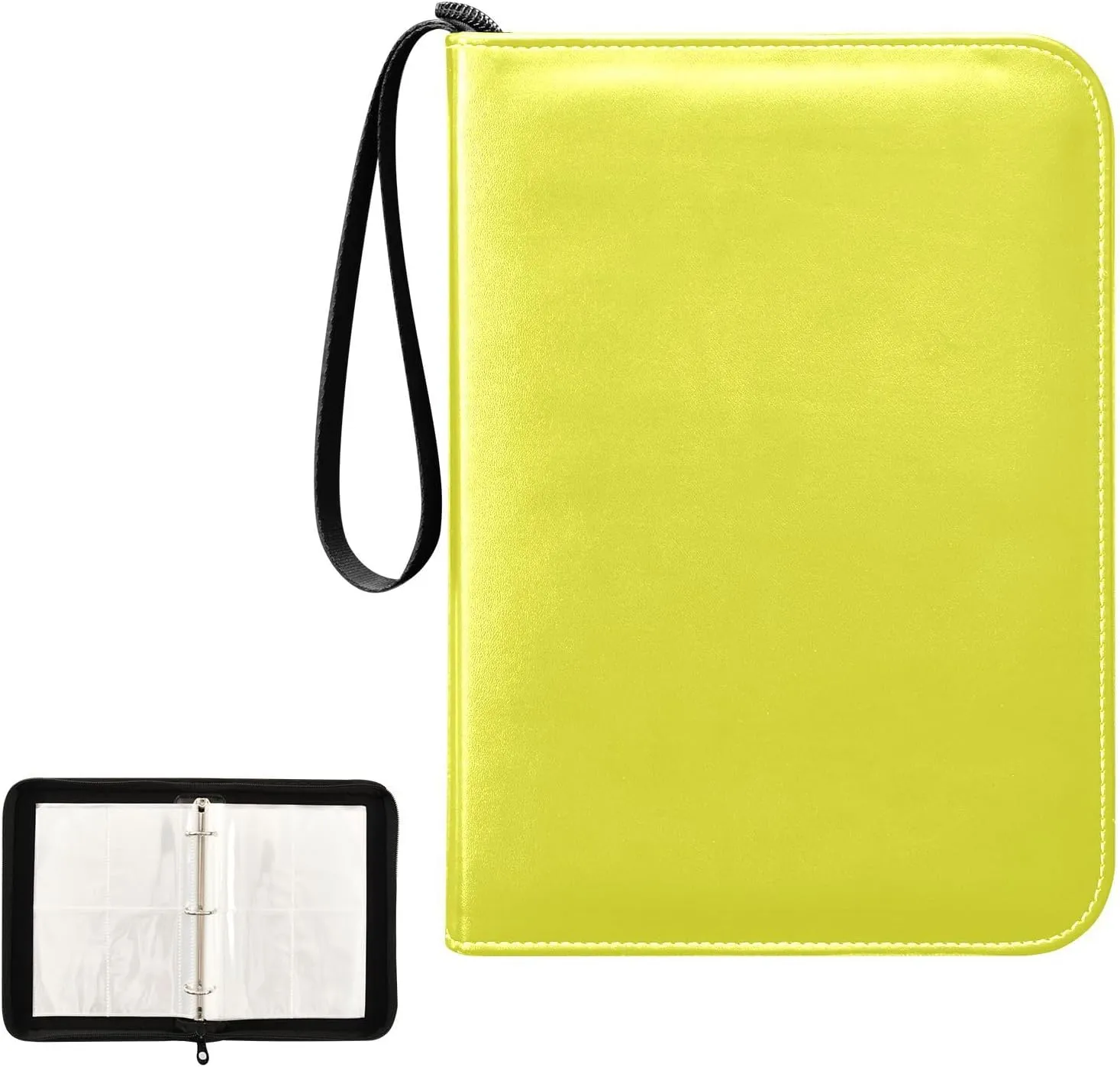 Yellow Card Binder Trading Card Sleeves Baseball Cards Protectors Storage Organizer Holder for Football Basketball Sports Games Photo Card with 400 Pockets Gifts