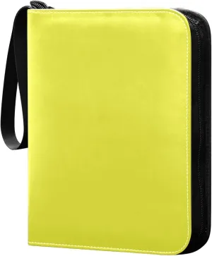 Yellow Card Binder Trading Card Sleeves Baseball Cards Protectors Storage Organizer Holder for Football Basketball Sports Games Photo Card with 400 Pockets Gifts