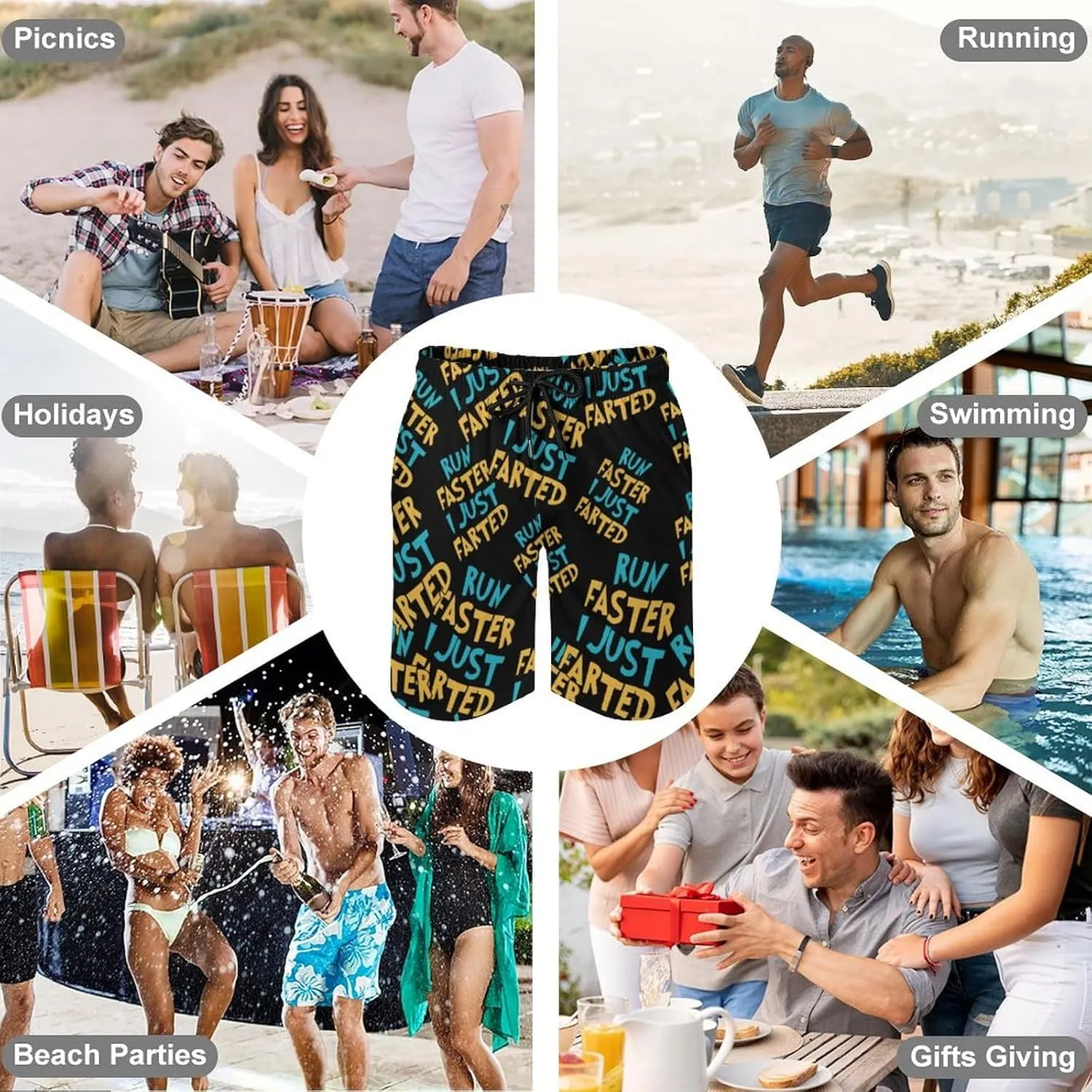 Yepp I Just Farted Mens Swim Trunks Beach Shorts Quick Dry Bathing Suits and Mesh Lining