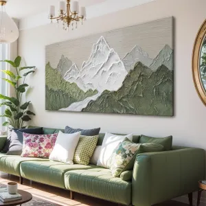 YISXINOAG Large Abstract Wall Art For Living Room Canvas Art Wall Decor Bedroom Office Decor Abstract Mountain Forest Landscapes Green Wall Art Painting Abstract Art Prints Home Wall Art 29×58 In