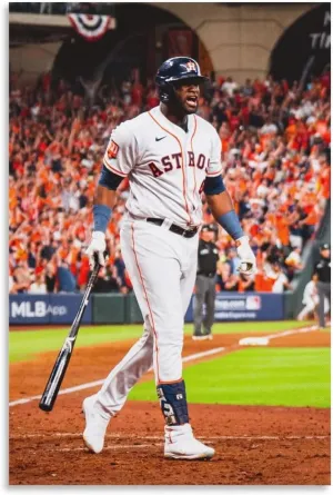 Yordan Alvarez Baseball Stars Poster Wall Art Poster Scroll Canvas Painting Picture Living Room Decor Home Framed/Unframed 16x24inch(40x60cm)