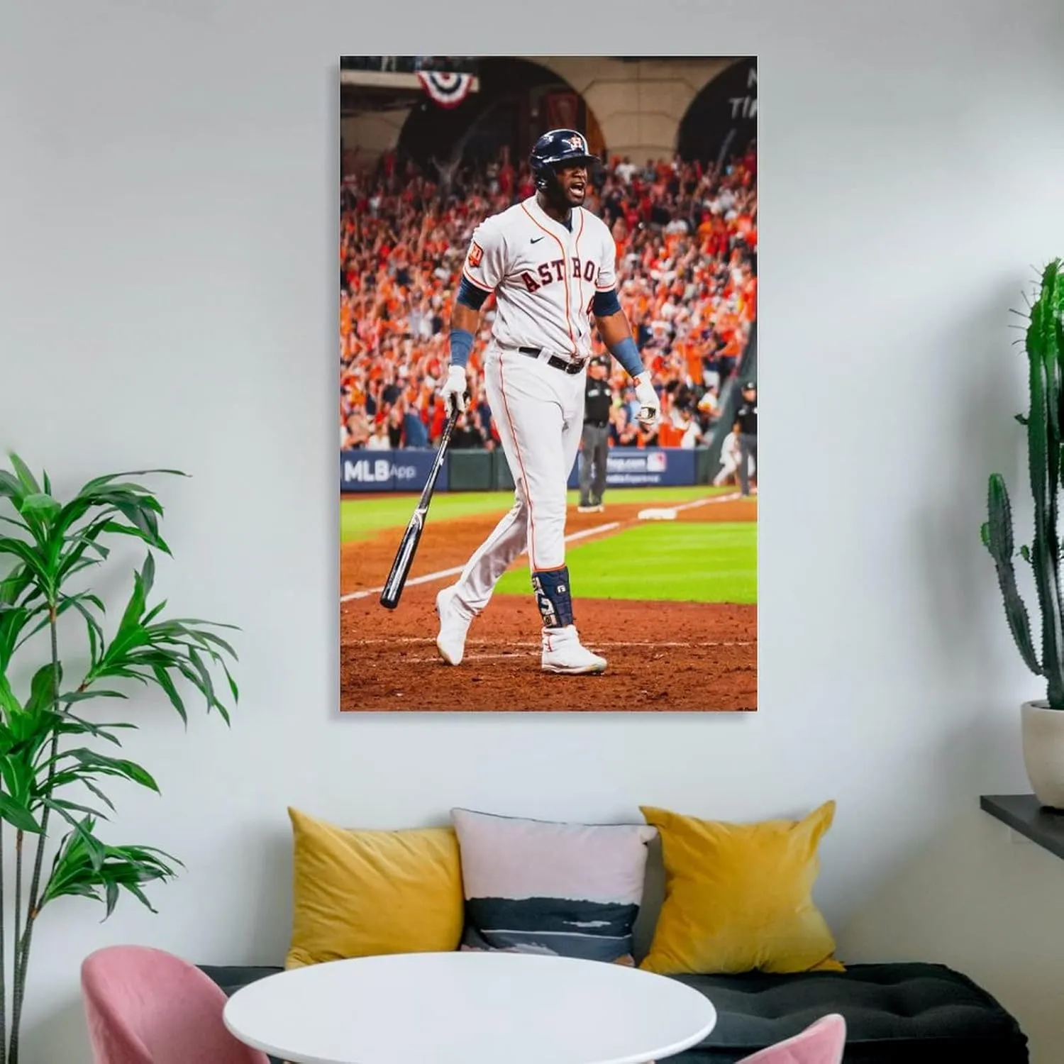 Yordan Alvarez Baseball Stars Poster Wall Art Poster Scroll Canvas Painting Picture Living Room Decor Home Framed/Unframed 16x24inch(40x60cm)