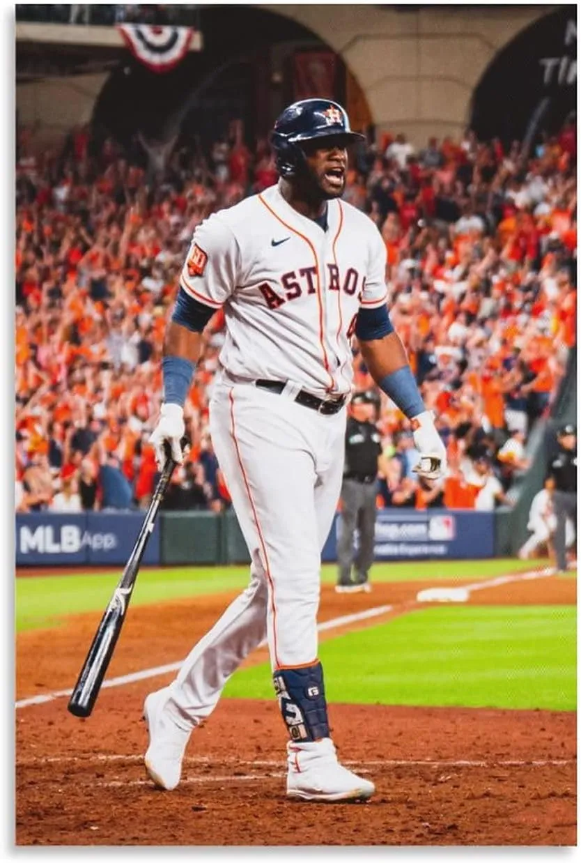 Yordan Alvarez Baseball Stars Poster Wall Art Poster Scroll Canvas Painting Picture Living Room Decor Home Framed/Unframed 16x24inch(40x60cm)