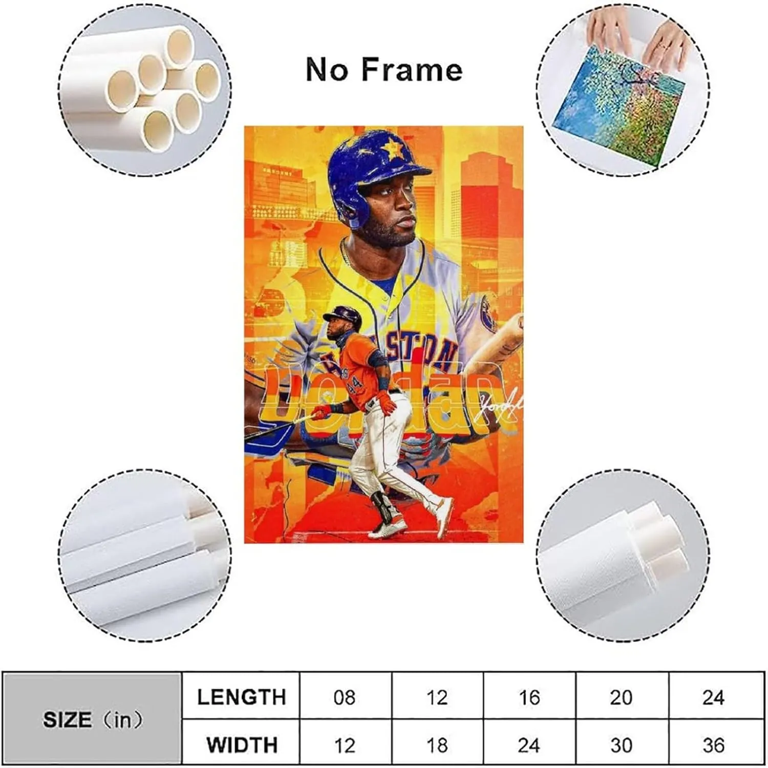 Yordan Álvarez Poster Baseball Superstar Cool Gifts Canvas Painting Wall Art Decorative Picture Prints Modern Decor 24x36inch(60x90cm)