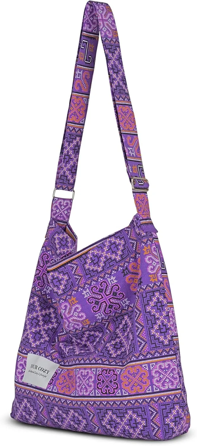 Your Cozy Women's Retro Large Size Cotton Shoulder Bag Hobo Crossbody Handbag Casual Tote For Shopping and Travel
