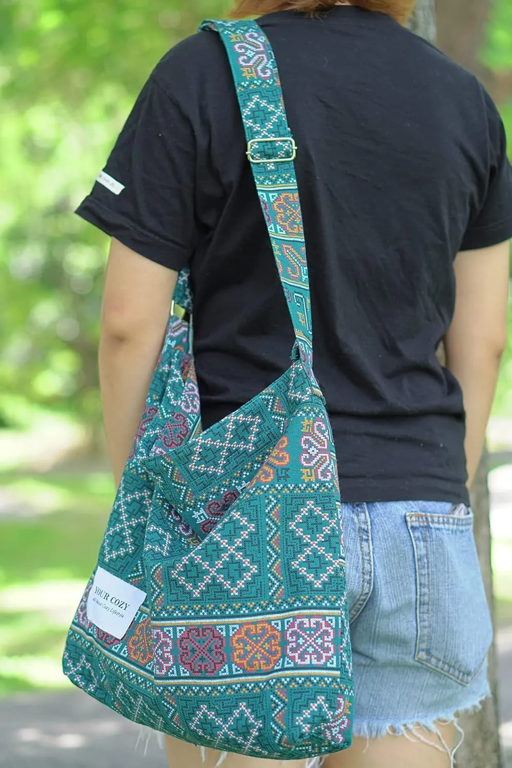 Your Cozy Women's Retro Large Size Cotton Shoulder Bag Hobo Crossbody Handbag Casual Tote For Shopping and Travel