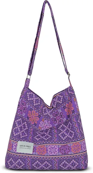 Your Cozy Women's Retro Large Size Cotton Shoulder Bag Hobo Crossbody Handbag Casual Tote For Shopping and Travel