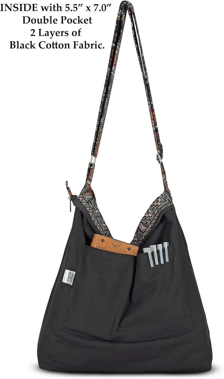 Your Cozy Women's Retro Large Size Cotton Shoulder Bag Hobo Crossbody Handbag Casual Tote For Shopping and Travel