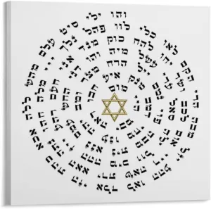 ZFASXZF Baraka 72 God Names Art Poster (1) Wall Poster Art Canvas Printing Gift Office Bedroom Aesthetic Poster Unframed Style 16x16inch(40x40cm)