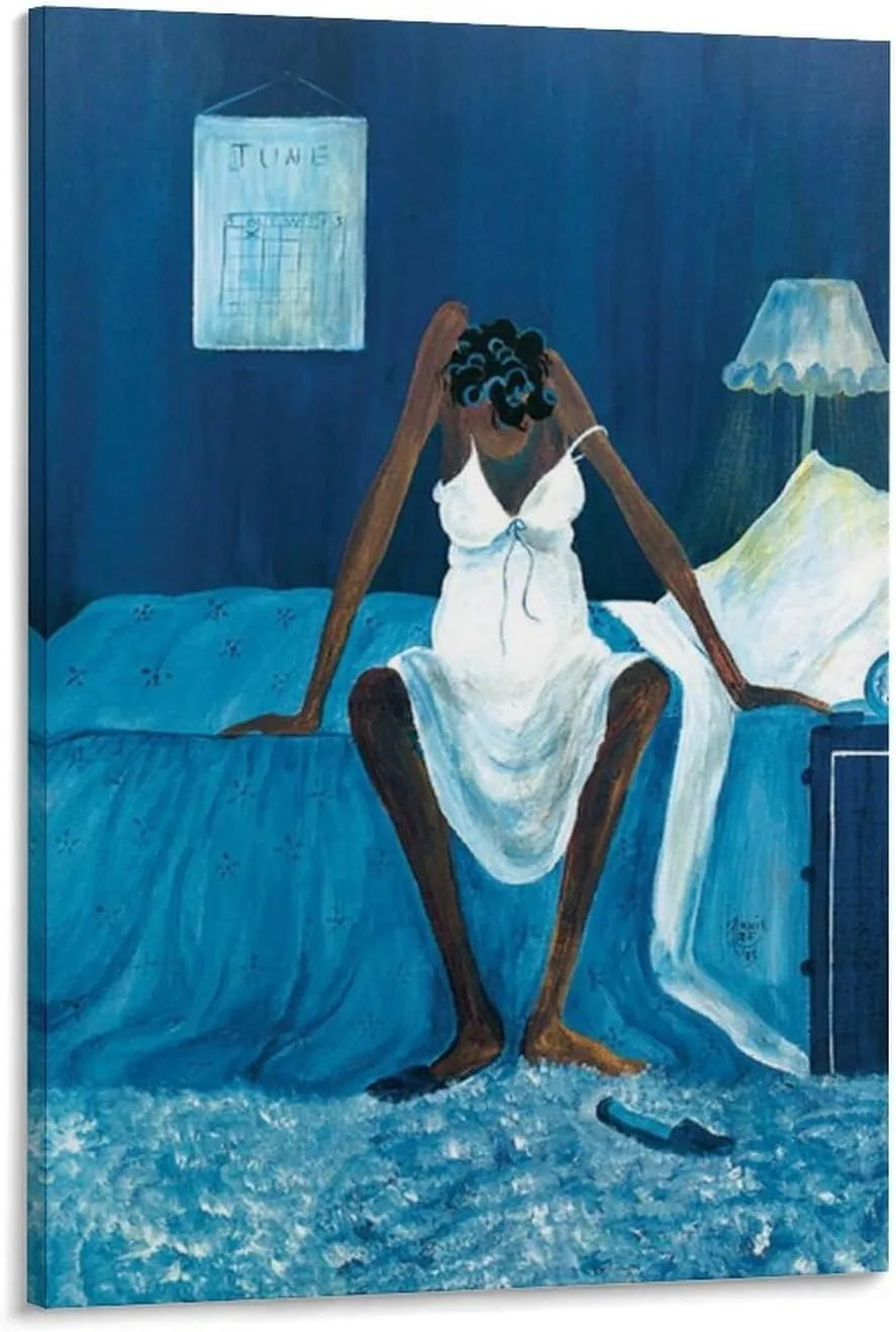 ZGFYESMM Blue Monday by Annie Lee Canvas Print Wall Decoration Artwork for Interior Spaces Canvas Poster Bedroom Decor Office Room Decor Gift Frame-style 12x18inch(30x45cm)