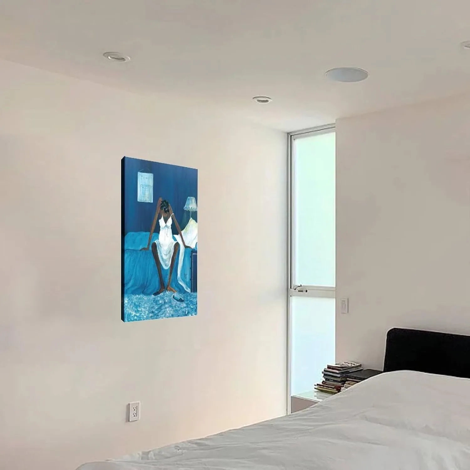 ZGFYESMM Blue Monday by Annie Lee Canvas Print Wall Decoration Artwork for Interior Spaces Canvas Poster Bedroom Decor Office Room Decor Gift Frame-style 12x18inch(30x45cm)