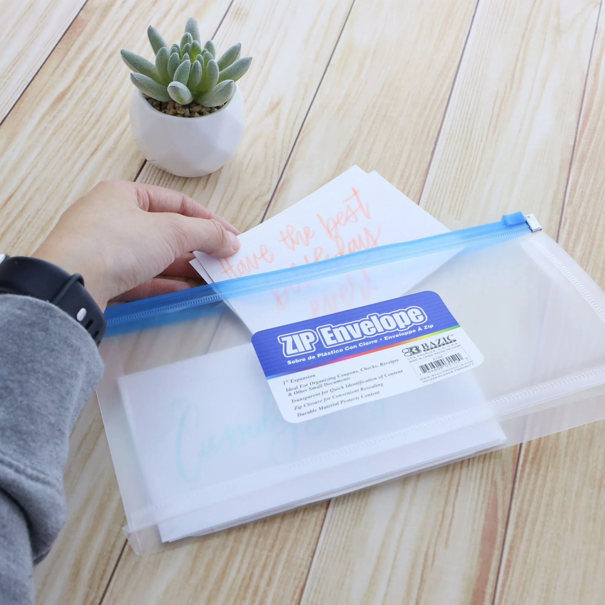 Zip Envelope Coupon/Check Size - Clear