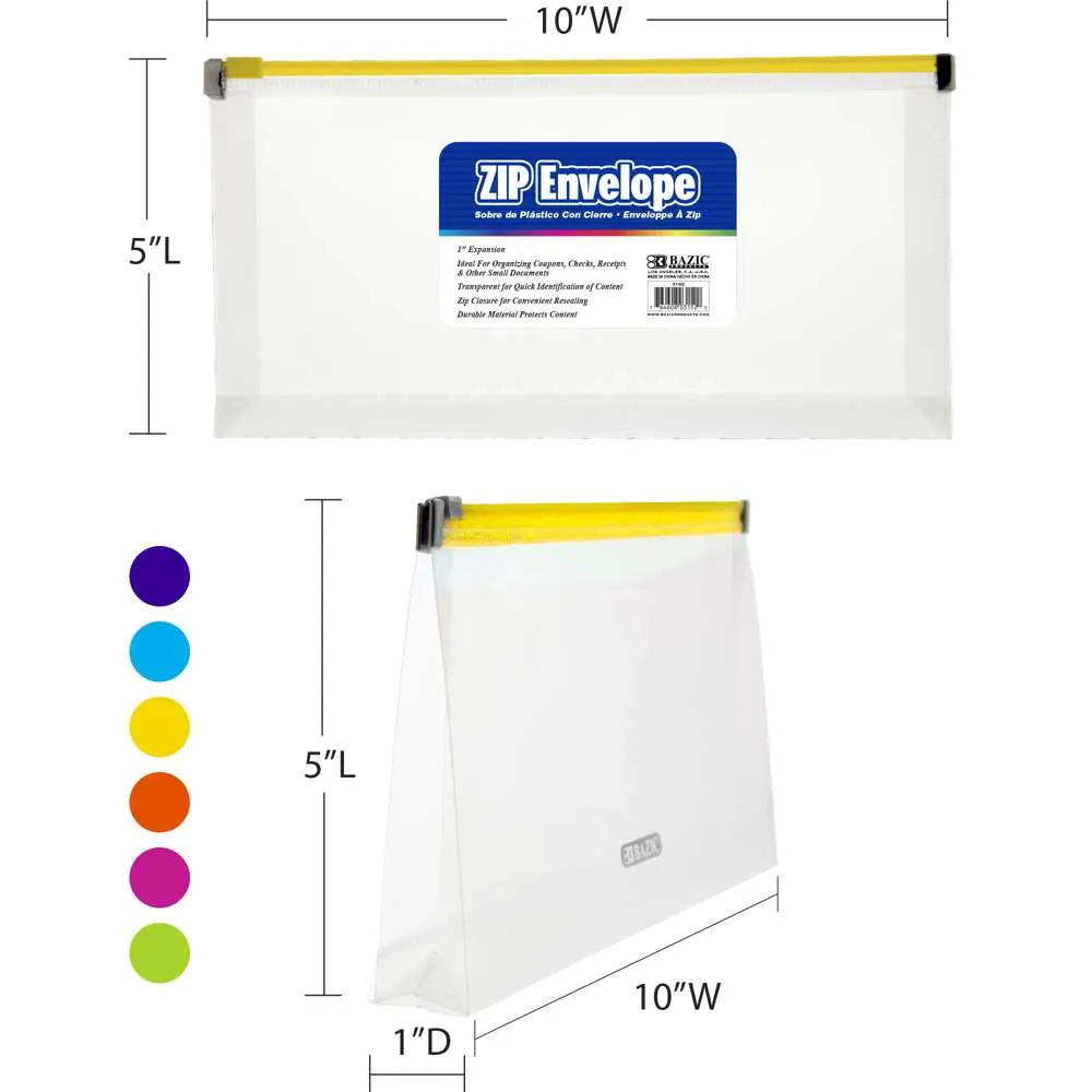 Zip Envelope Coupon/Check Size - Clear