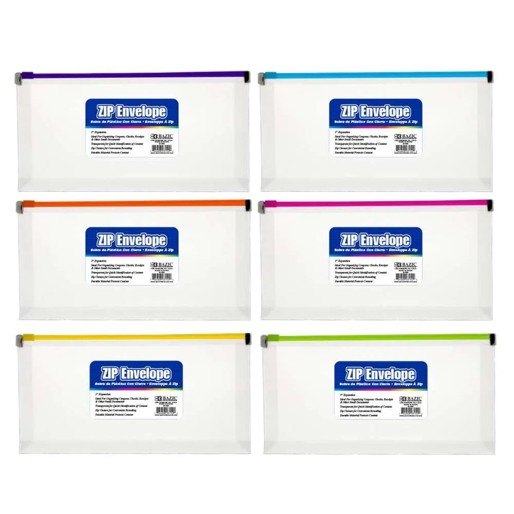 Zip Envelope Coupon/Check Size - Clear