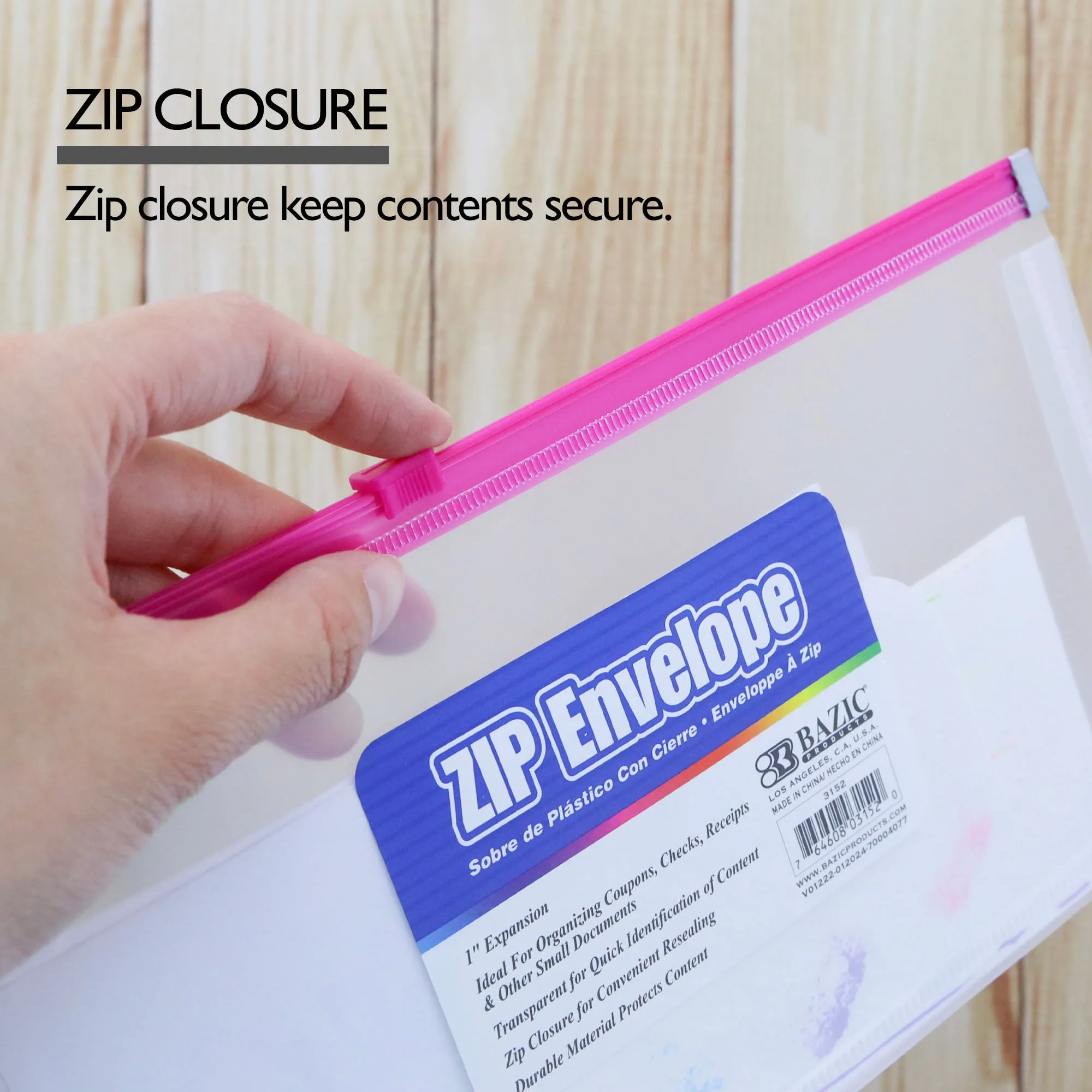 Zip Envelope Coupon/Check Size - Clear