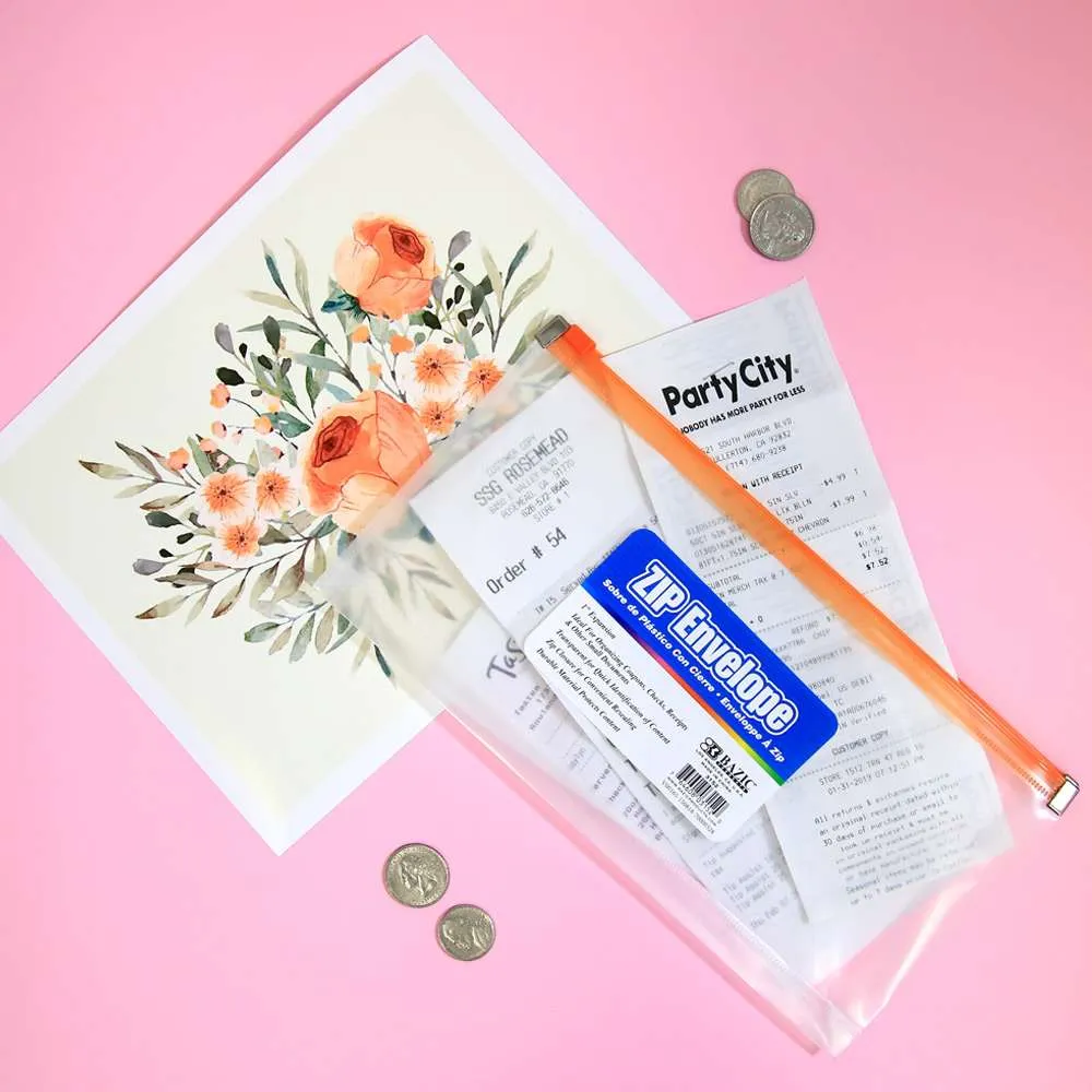 Zip Envelope Coupon/Check Size - Clear