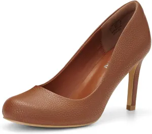 ZURIN Women's Round Toe Comfortable Stiletto Heels Closed Toe Dress Pumps Shoes for Wedding Work Office Business